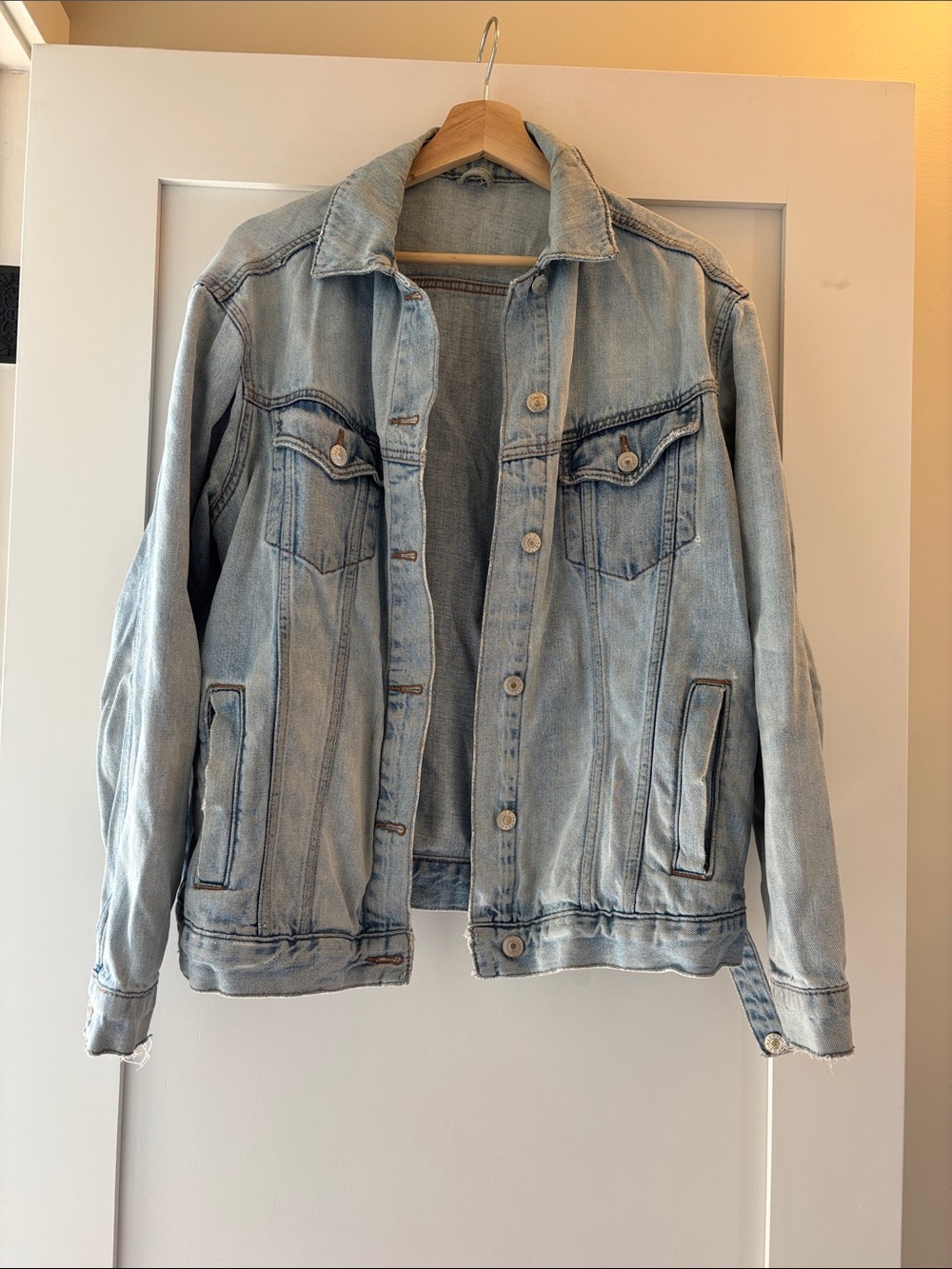 Distressed super soft top shop jean jacket